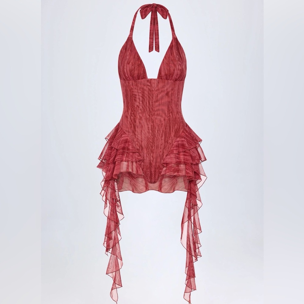 Oh Polly Ruffled Halterneck Bodysuit